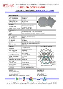 12W-DOWN-LIGHT-Technical-Datasheet